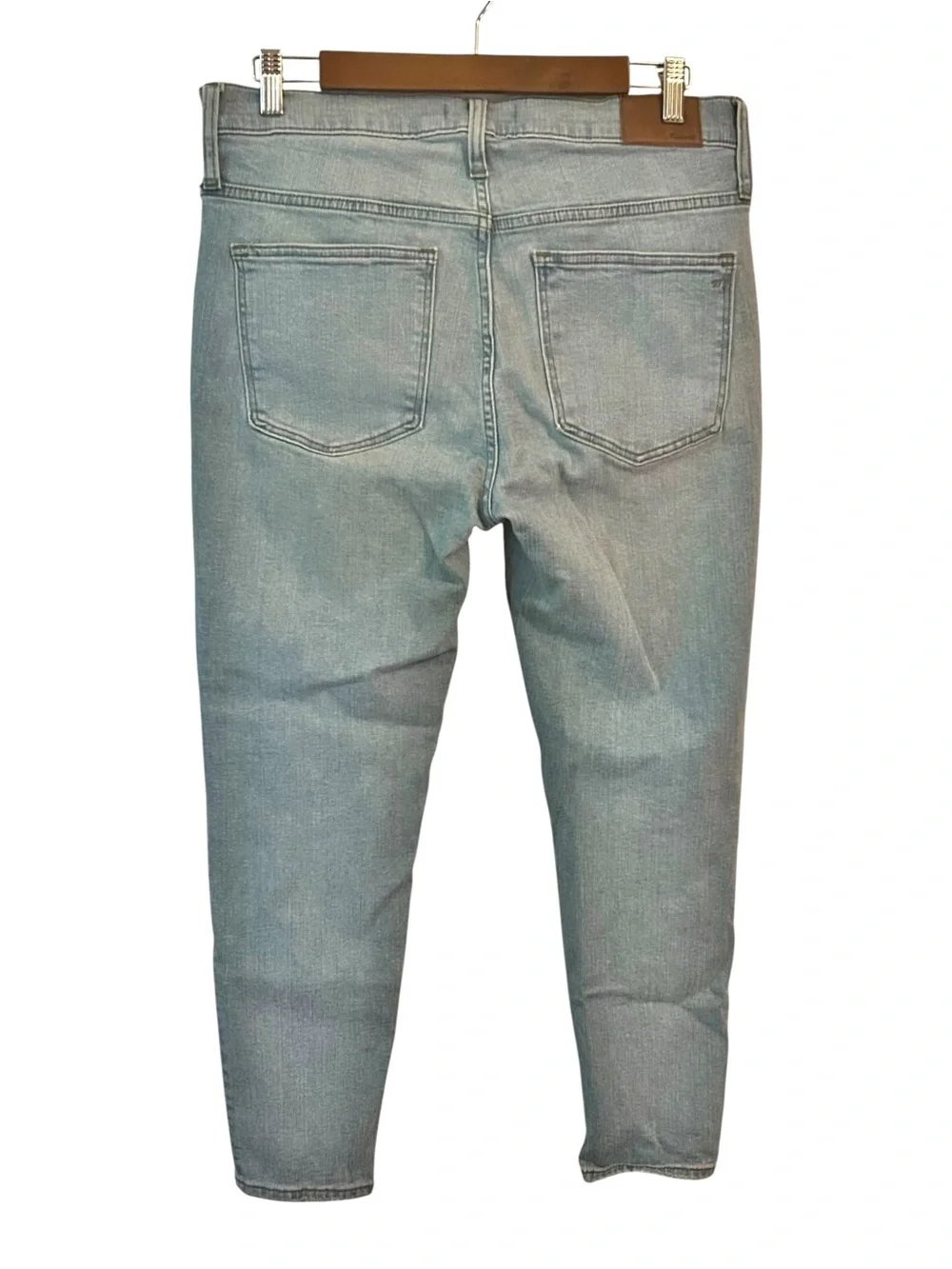 Madewell 9” High-Rise Skinny Crop Distressed Jeans in a light wash denim SZ‎ 31